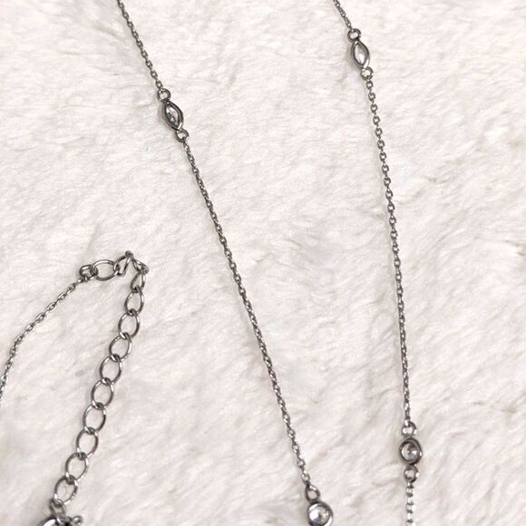 Beautiful Clear Crystal Key Pendant/Necklace Rhodium Plated by Nordstrom - Picture 7 of 15